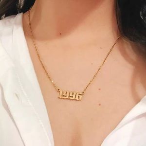 “1996” Old English Font Necklace